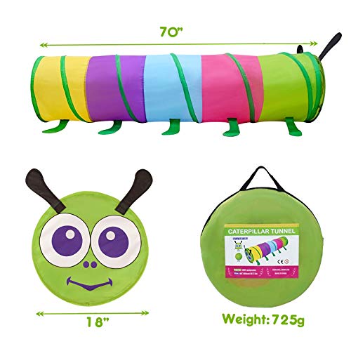 GeerWest Toddlers Tunnel for Kids, Pop Up Crawl Through Baby Tunne...