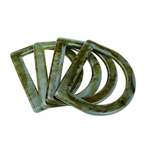 Geesatis 4 Pcs Purse Handbag Handles D-Shaped Acrylic Handbag Hand...
