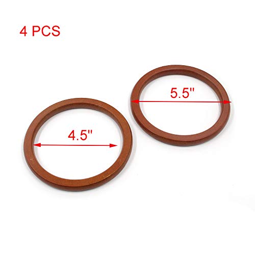 Geesatis Decorative Handle 4 pcs Wooden Round Shaped Handles for H...