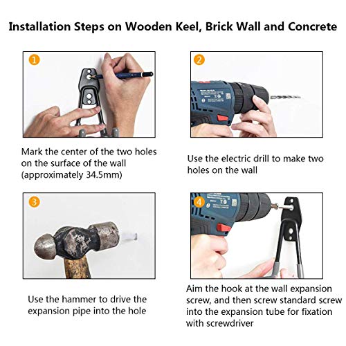 2 Pack Garage Storage Utility Hooks，Garage Garden Tool Organizer...