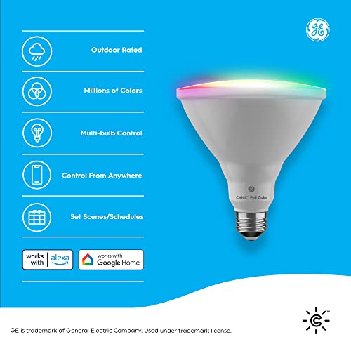GE Lighting CYNC Smart LED Light Bulbs, Color Changing, Bluetooth ...