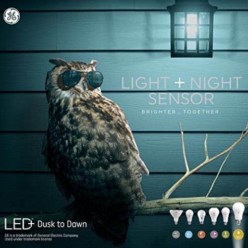 GE Lighting LED+ Dusk to Dawn LED Light Bulbs with Sunlight Sensor...