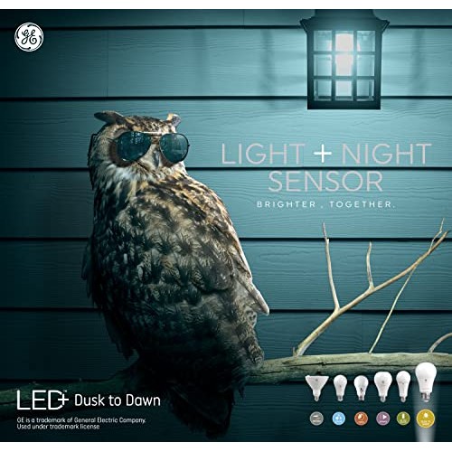 GE Lighting LED+ Dusk to Dawn LED Light Bulbs with Sunlight Sensor...
