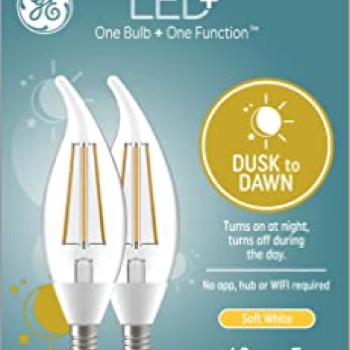 GE Lighting LED+ Dusk to Dawn LED Light Bulbs with Sunlight Sensor...