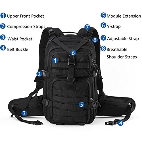 Gelindo Military Tactical Backpack, Army Molle Bag for Hunting Sur...