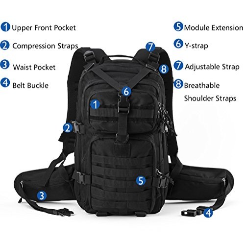Gelindo Military Tactical Backpack, Army Molle Bag for Hunting Sur...
