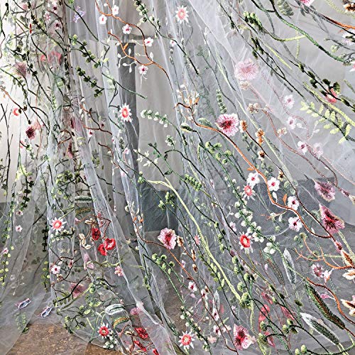 Grey Tulle Exquisite Floral Alice Embroidered Dress Lace Fabric St...