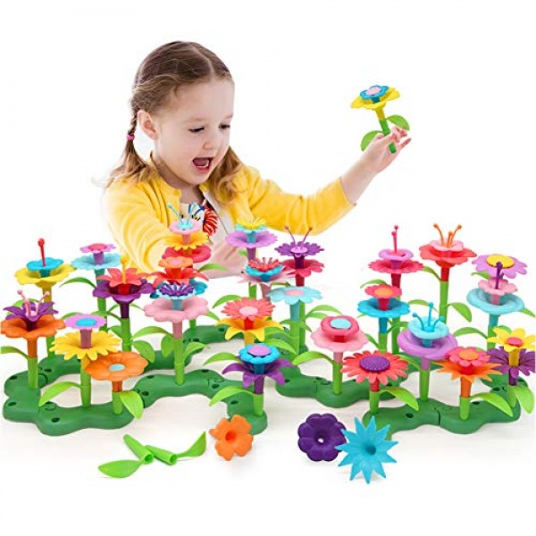 GEMEM Flower Garden Building Toys 148 Pieces Plastic Clay Flowers ...