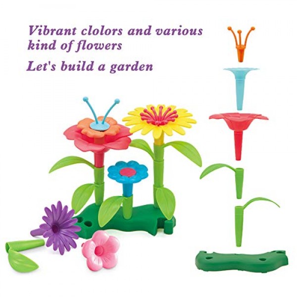 GEMEM Flower Garden Building Toys 148 Pieces Plastic Clay Flowers ...
