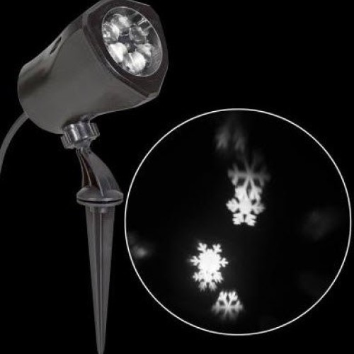 Gemmy Lightshow White Snow Flurry Snowflake LED Projection Light C...