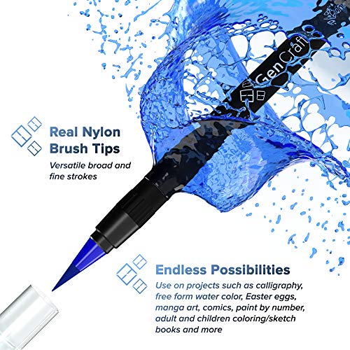 Watercolor Brush Pens by GenCrafts - Set of 20 Premium Colors - Re...