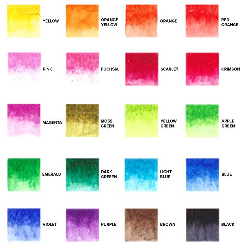 Watercolor Brush Pens by GenCrafts - Set of 20 Premium Colors - Re...