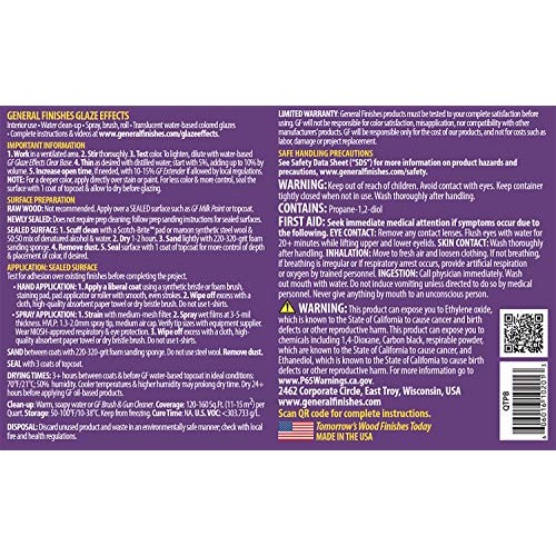 General Finishes Water Based Glaze Effects, 1 Quart, Pitch Black