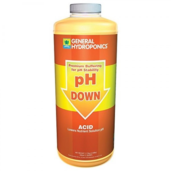 General Hydroponics pH Down Liquid Fertilizer, 1-Quart