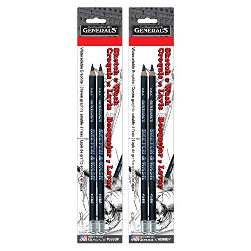 Generals 2-Pack - Sketch & Wash Pencils 2/pkg, 2 Count