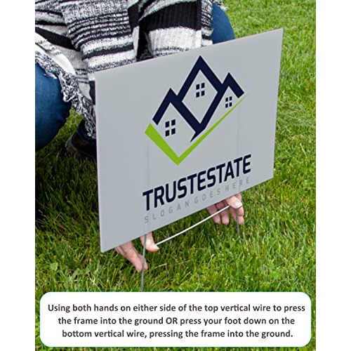 5 Pack Yard Sign Stakes Metal,18 x 7 H Frames Yard Stakes for ...