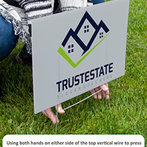 5 Pack Yard Sign Stakes Metal,18 x 7 H Frames Yard Stakes for ...