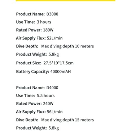 DIDEEP Diving Ventilator, Portable Rechargeable Scuba Diving Tank,...