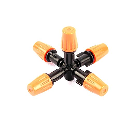 KASMOM Orange Adjustable Five Way Atomization Nozzle Micro Irrigat...