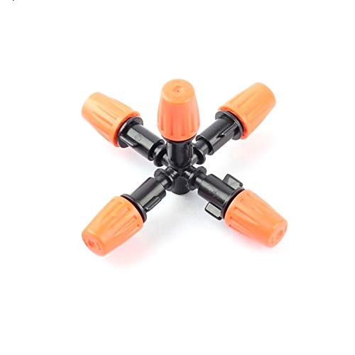 KASMOM Orange Adjustable Five Way Atomization Nozzle Micro Irrigat...