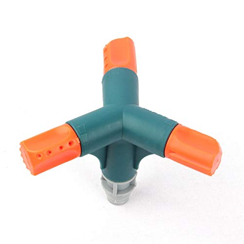 KASMOM Three Fork Automatic Rotating 360 Degrees Spray Nozzle Gree...