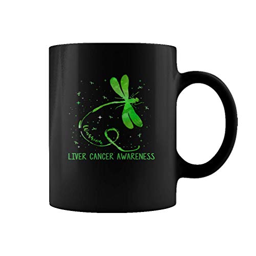 Liver Cancer Awareness Costume Dragonfly Ribbon Gift Black Mug Bla...