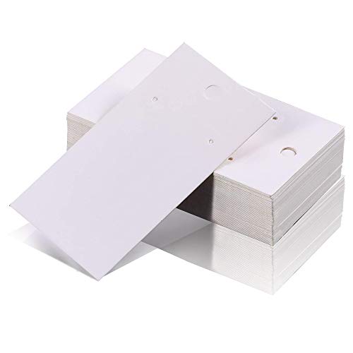 Paper & Plastic Jewelry Earrings Display Cards Rectangle White W/S...