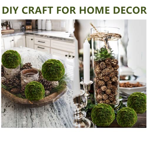 Usmola 18pcs Fake Moss Balls, 6pcs 3.2 Faux Green Balls + 12pcs 2...