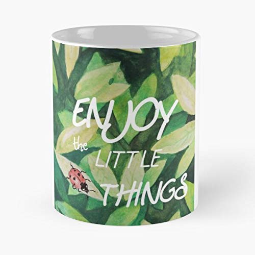 Zen Ladybug Laugh Nature Enjoy Love Live I FSGdesign- White marble...
