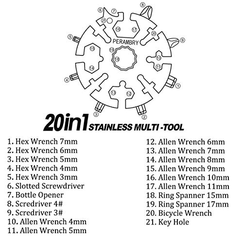 20 in 1 stainless steel Snowflake multi-function tool portable mul...