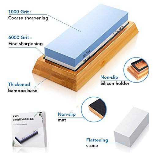 knife sharpening stone set，No cracking whetstone 1000/6000,knives...
