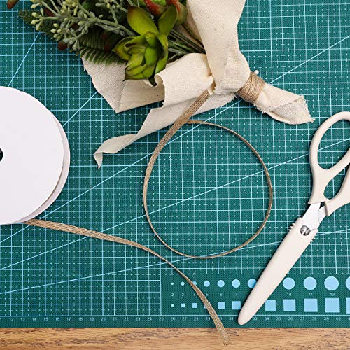 Genie Crafts 4 Rolls Natural Burlap Fabric .25 Inch Wide Ribbon fo...
