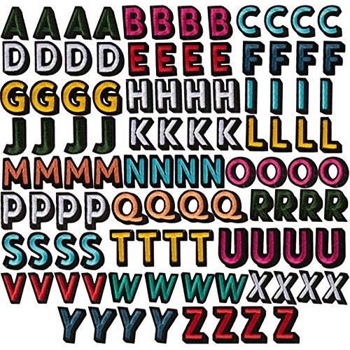 Letter Patches - 104-Piece Alphabet Iron on Patches, Sew on Appliq...