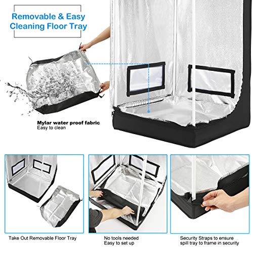 Grow Tent, Hydroponic Mylar Grow Tent Reflective Garden Growing Ro...