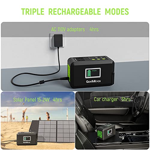 GENSROCK 120W Portable Power Station, 88Wh Outdoor Solar Generator...