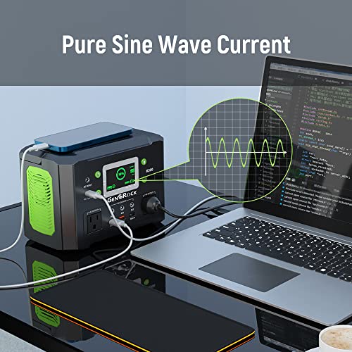GENSROCK 300W Portable Power Station, 222Wh Solar Generator, Backu...