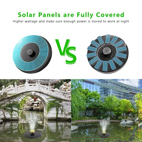 Solar Fountain Pump,3W Upgraded Bird Bath Fountain with 10 Styles ...