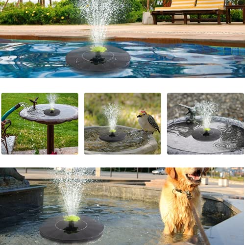 Solar Fountain Pump,3W Upgraded Bird Bath Fountain with 10 Styles ...