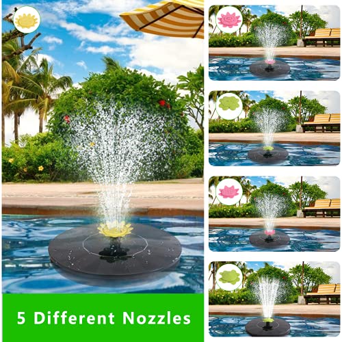 Solar Fountain Pump,3W Upgraded Bird Bath Fountain with 10 Styles ...