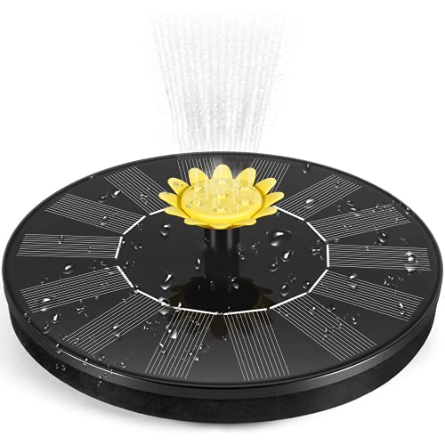 Solar Fountain Pump,3W Upgraded Bird Bath Fountain with 10 Styles ...