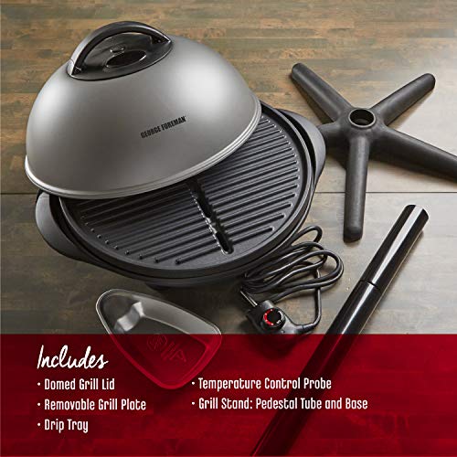 George Foreman 12+ Servings Upto 15 Indoor/Outdoor Electric Grill,...
