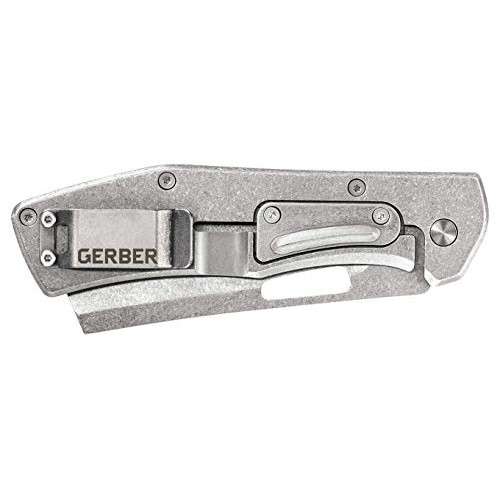 Gerber Flatiron - Folding Cleaver Pocket Knife - Aluminum Grey Han...