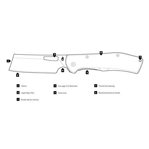 Gerber Flatiron - Folding Cleaver Pocket Knife - Aluminum Grey Han...