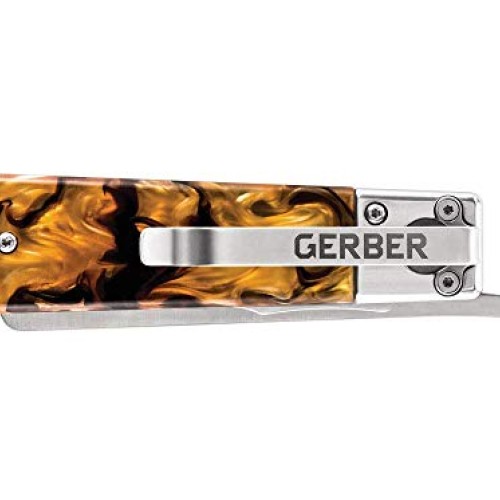 Gerber Jukebox, EDC Pocket Knife with Straight Edge Blade Flipper,...