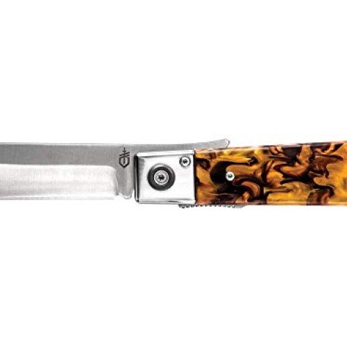 Gerber Jukebox, EDC Pocket Knife with Straight Edge Blade Flipper,...