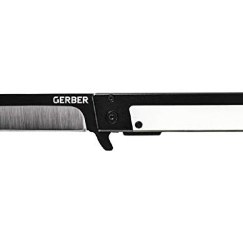 Gerber Quadrant, Straight Edge Flipper Knife with Pocket Clip, Whi...