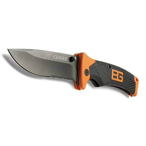 Gerber Bear Grylls Folding Sheath Knife, Serrated Edge 31-000752
