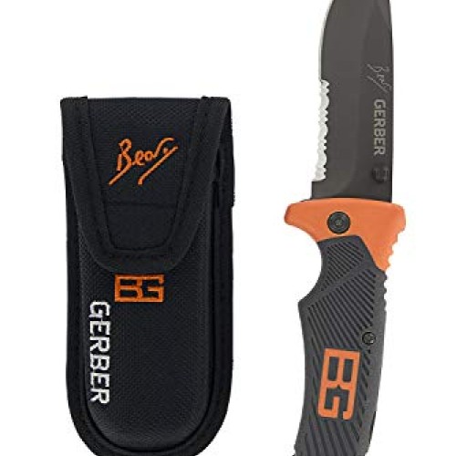 Gerber Bear Grylls Folding Sheath Knife, Serrated Edge 31-000752