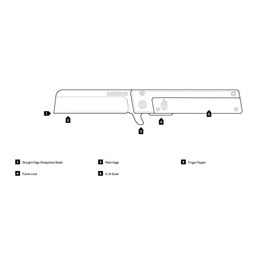 Gerber Quadrant, Straight Edge Flipper Knife with Pocket Clip, Bam...