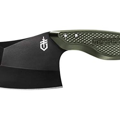 Gerber TRI-Tip, Mini Cleaver Fixed Blade Knife with Sheath, Green ...